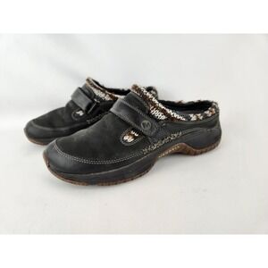 Merrell Encore Echo Leather Black Leather Nubuck Slip On‎ Clogs Women's Size 7
